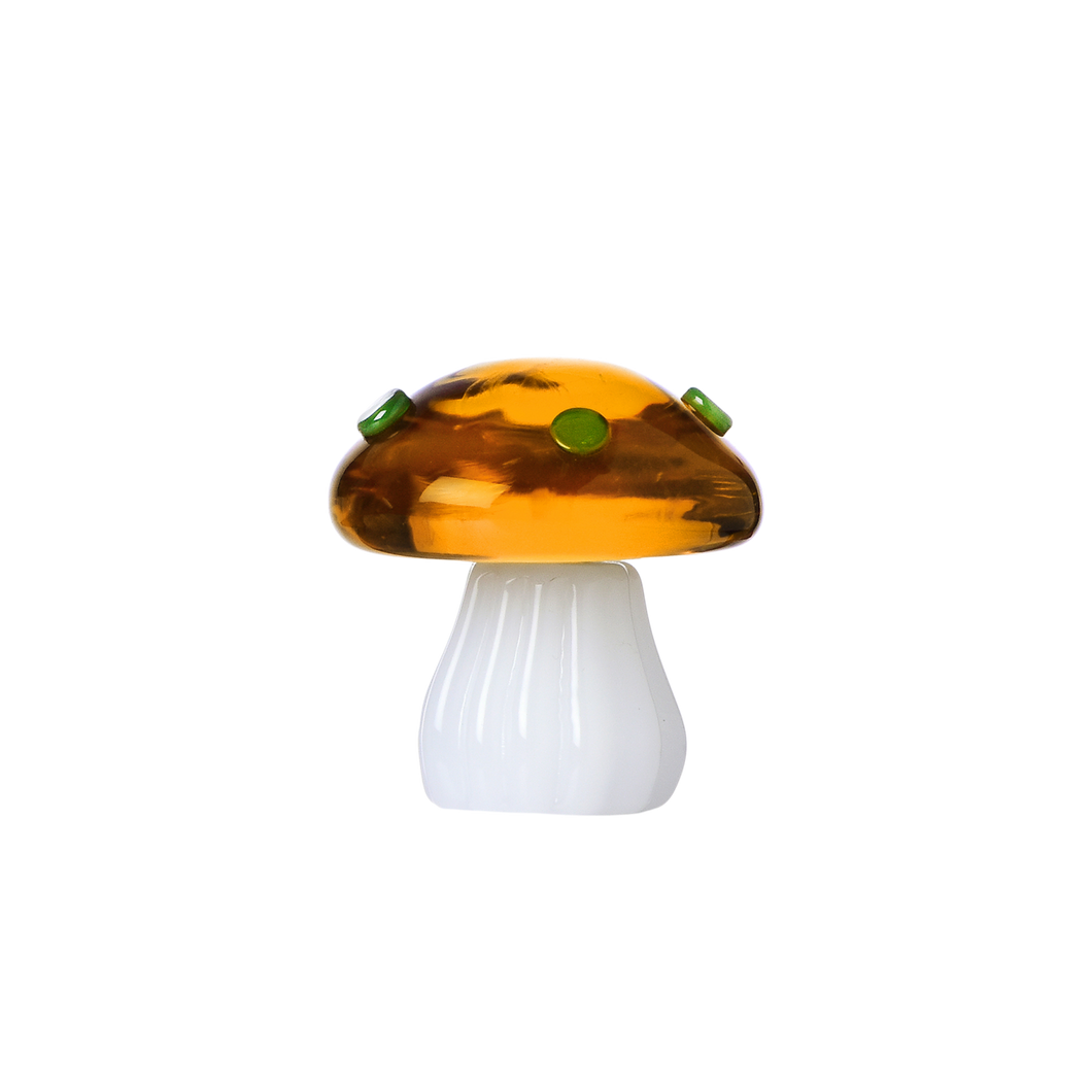 Alice-Amber Mushroom w/Green Dots