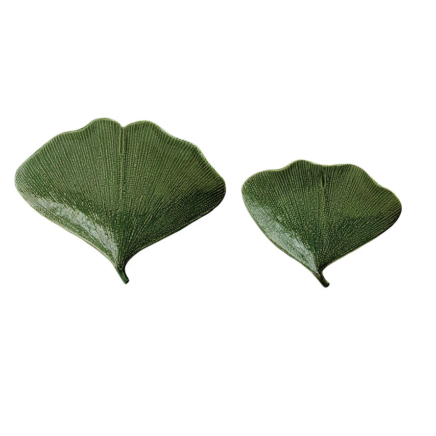 Gingko Leaf Shape Plates (set of 2)
