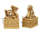 Dragon Ivory Bookends