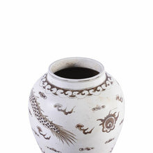 Load image into Gallery viewer, Brown Hong Wu Flaring Rim Jar Dragon Motif

